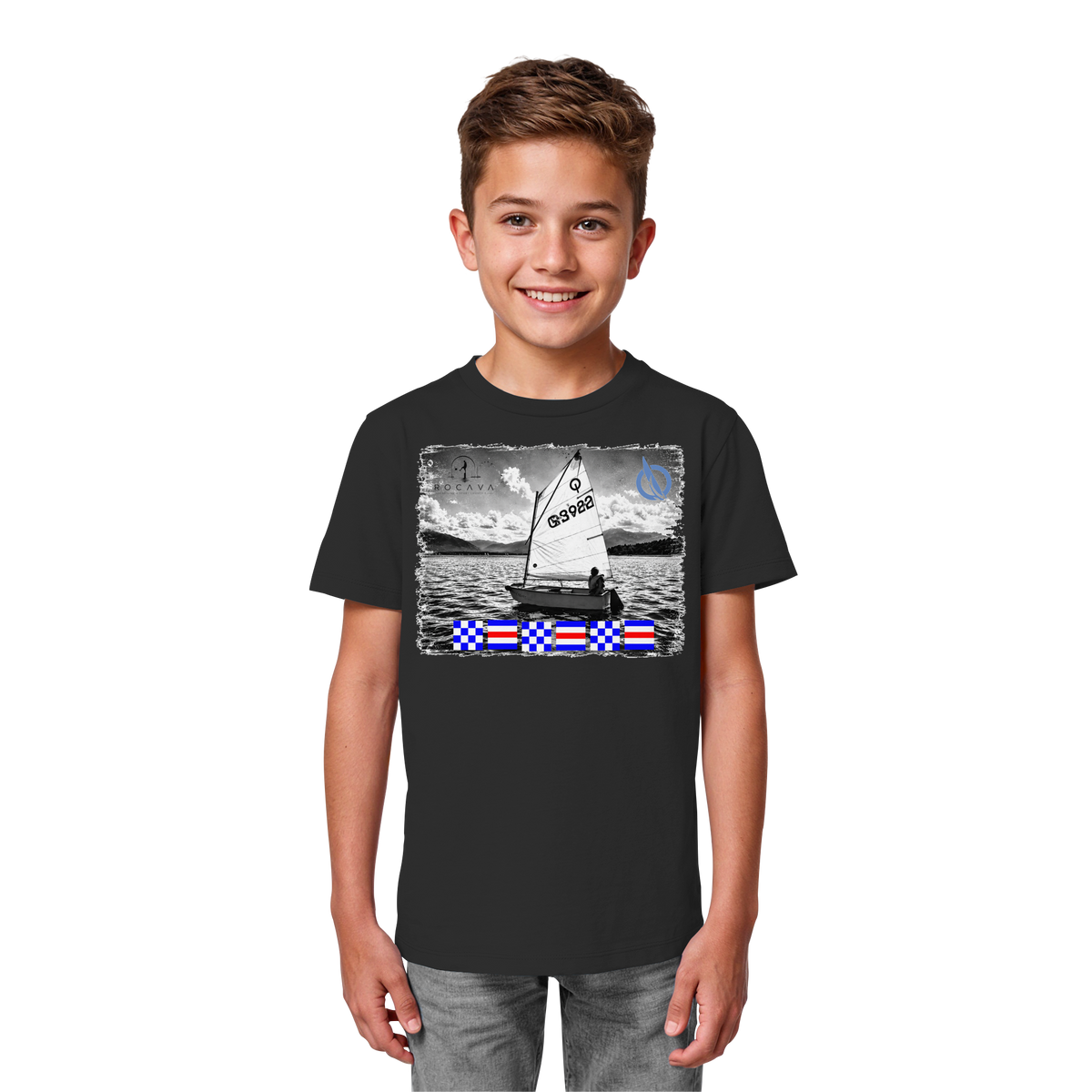 CYG Opti-Shirt mit Flaggen-Namen, Beispiel NCNCNC   - Kids Organic Shirt